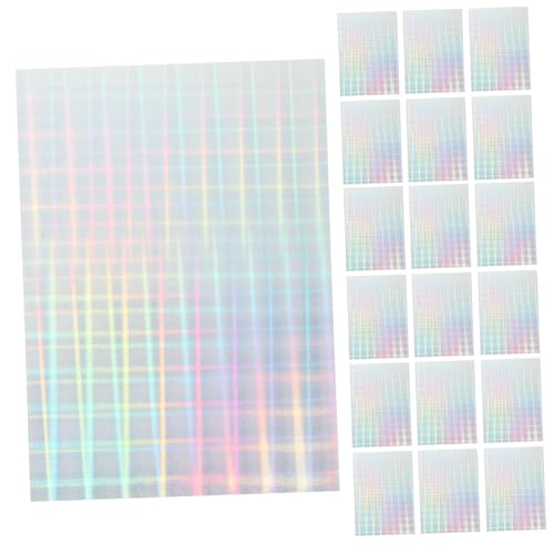 SECFOU 20 Blatt Holografisches Druckpapier, Aufkleberdruckerpapier, Selbstklebendes Bedruckbares Papier, Drucketiketten, Aufkleber, Etikettenpapier, Abziehbild, Große Versandetiketten, von SECFOU