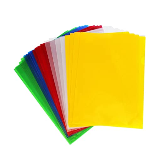 SECFOU 20 Stück Transparente A4 Briefpapier Aktenordner Mit L Typ Design Wasserdicht Dokumenten Erweiterungsmappe Zufälligen Farben Ideal Für Büro Und Zuhause von SECFOU