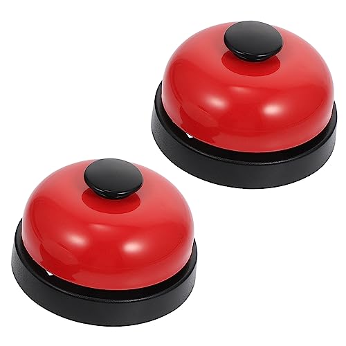 SECFOU 2St Spielglocke kinderklingel handglocke Serviceglocke tischklingel tischglocke Anrufbeantworter Küchenglocke läuten Servicerufklingel Spiel-Requisiten Glockenspielzeug Metall rot von SECFOU