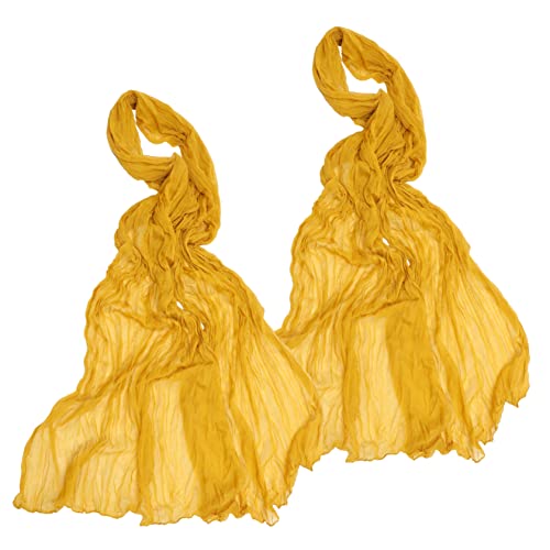 SECFOU 2st Plissierter Tischläufer Tischdecke Aus Käsetuch Hochzeitstischdekoration Klare Tischdecke -käsetuch Sommerparty-tischdecke Festlicher Tischläufer Tischtuch Yellow Polyester von SECFOU