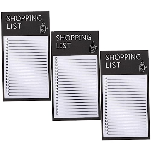 SECFOU 3 Allein Der Magnetische Notizblock Magnetische Notizblöcke Für Den Kühlschrank Handheld-einkaufsliste Einkaufsplaner Aufgabenliste Einkaufsliste Magnetauflage Black Papier von SECFOU