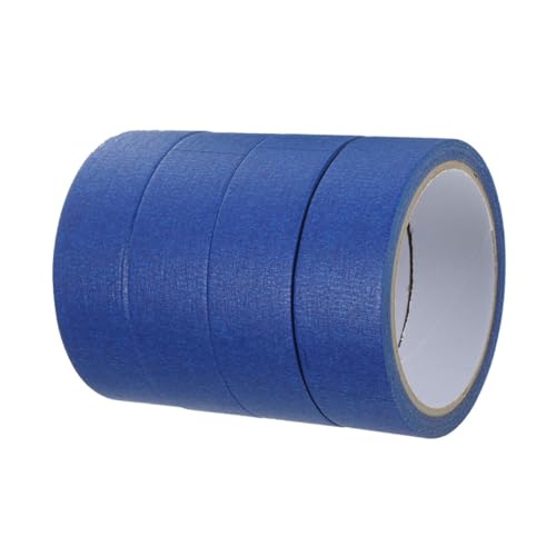 SECFOU 4 Rollen Abdeckband Zeichenband Papier Klebeband Zeichenbänder Beschriftungsband Beschriftungsbänder wall tape wandverkleidung duct tape bunt Papierbänder Kunstfarbband Blue von SECFOU