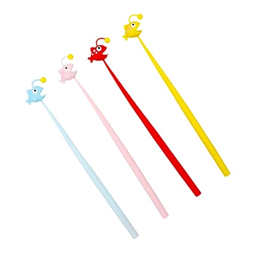 SECFOU 4 Stück Kreative Laternenfisch Gelstift Kugelschreiber Niedliche Fisch Gelstifte Glattes Schreiben Tintenstifte Kawaii Stift Fischform Stifte Signatur Druckstift von SECFOU