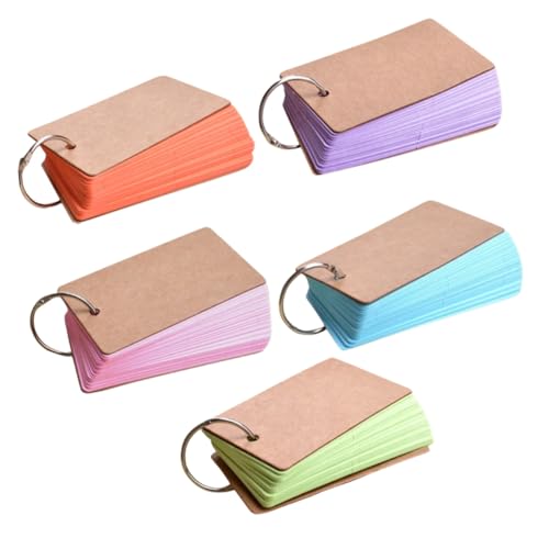 SECFOU 5 Bunte Blanko Karteikarten Mit Ring Farbige Notizkarten Für Lernen Und Notizen Portable Memo Pads Und Pink Ideal Für Studium Und Kreatives von SECFOU