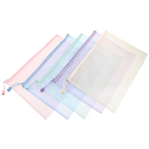 SECFOU 5St Aktentasche aus Mesh Klarsichttaschen für Dokumente Papierbeutel testen dokumenten tasche document bag Aufbewahrungstasche für Dokumente Netztaschen mit Reißverschluss PVC von SECFOU