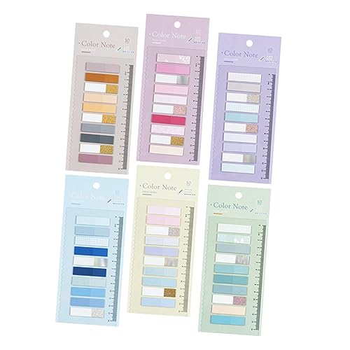 SECFOU 6 Sets Haftnotizen Seitenmarker Selbstklebend Vintage Index Tabs Lesezeichen Zum Markieren Von Seiten Memo Pad Für Notizen Und Lesematerial Pastellfarben von SECFOU