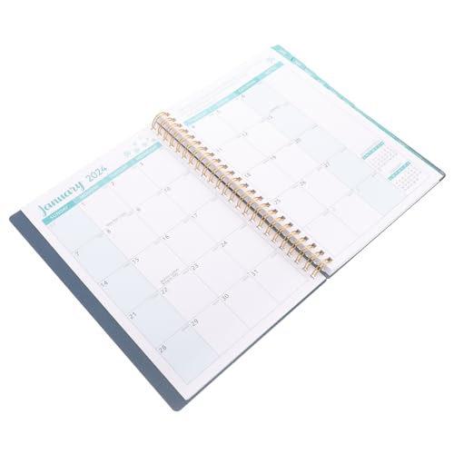 SECFOU Englischer Notizblock Erinnerungsbuch Notizbuch Memoboard Tragbarer Planer-organizer Tragbarer Akademischer Planer Multifunktions-planer-organizer Planer-organisator Blue Papier von SECFOU