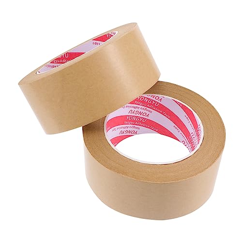 SECFOU Kraftpapier Klebeband 48mm x Hochwertiges Geschenkverpackungsband Ideal Für Partys Und Kartonverpackungen Robuste Und Langlebige Papierklebebänder Lichtbraun von SECFOU