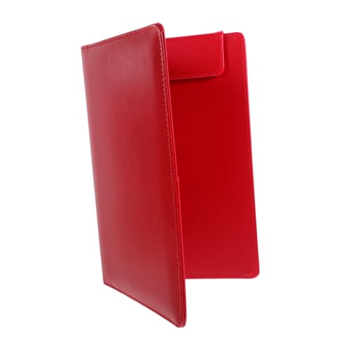 SECFOU Ordner Wordpad Konferenz-zwischenablage Münzhalter Für Alle Münzen Geldbinder Desktop-organizer Tragbar Portfolio-zwischenablageordner Spender A5-block-falt-klemmbrett Pu-leder Rot von SECFOU