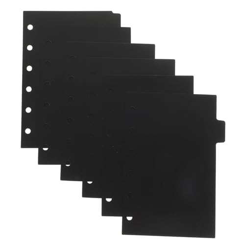 SECFOU PP Divider A6 Für Notizbuch 6 Loch Trennblätter Schwarze PP Trennblätter Mit Tabs Ideal Für Büro Und Organisation Passende Einsatzmöglichkeiten Für Ringordner Und Scrapbooking von SECFOU