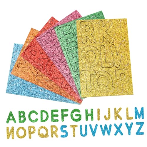 SECFOU Selbstklebende Buchstaben Aufkleber Glitzer Optik Buchstaben Für Bastelarbeiten Wanddekoration Und Kreative Projekte A Z Alphabet Sticker Für Und von SECFOU