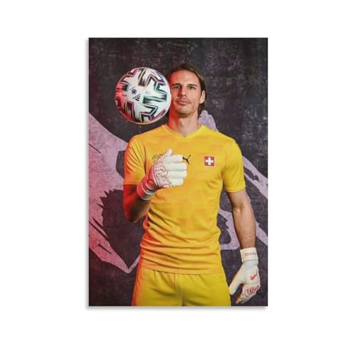 Yann Sommer Schweizer Profi-Fußballer, Torwart, Leinwand-Poster, dekoratives Gemälde, Wandkunst, Bilddruck, moderne Dekoration, ungerahmt, 30 x 45 cm von SECOLI