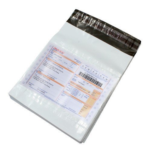 Securement Manipulationssichere Polybeutel/Kuriertasche aus Kunststoff mit Kapsel zum Verpacken, 51 Mikron, 30,5 x 40,6 cm, Weiß und Schwarz, 100 Stück von SECUREMENT