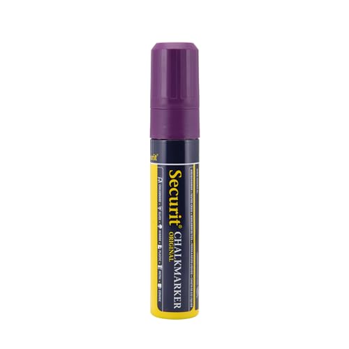 Securit 7 mm – 15 mm Strichbreite Bold Rechteckige Spitze groß Liquid Chalk Marker – violett von SECURIT