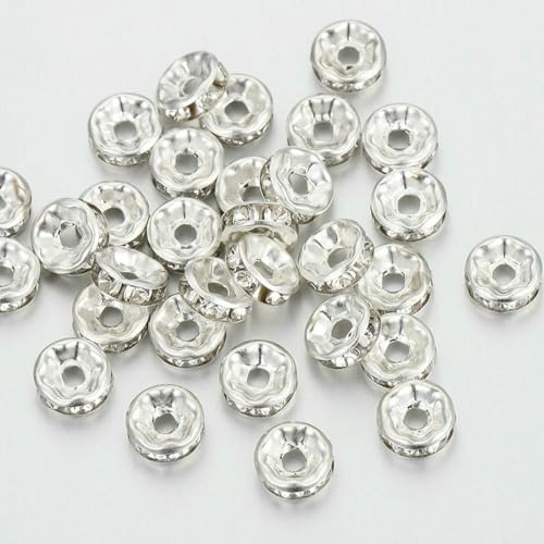 200 Stück/Los Strass-Rondellen-Kristallperlen, flach, 4, 6, 8, 10 mm, lose Abstandsperlen für DIY-Schmuckherstellung, Zubehör, Zubehör, Silber, 6 mm 200 Stück/Los Strass-Rondellen-Kristallperlen, flach, 4, 6, 8, 10 mm, lose Abstandsperlen für DIY-Schmuckherstellung, Zubehör, Zubehör, Silber, 6 mm von SEDRGH