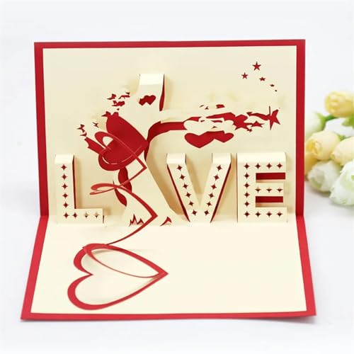 1 Stück personalisierte Hochzeitseinladungskarte 3D-Pop-up-Karten Hochzeitseinladungen Partygeschenke Hochzeitsgrußkarte Jahrestag Valentinstagsgeschenke Postkarte(Style9) von SEEHA