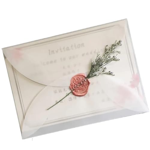 10 Stück personalisierte Hochzeitseinladungskarten, transparente Umschläge, Vintage-Briefumschläge, durchscheinende Papierumschläge, blanko for Hochzeitseinladungen(11.5X9CM) von SEEHA