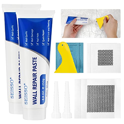 SEISSO Wandreparaturcreme, Fertigspachtel, Reparaturspachtel, Spachtelmasse weiß innen, Wandreparaturpaste Spachtelmasse Wand Set für die schnelle Reparatur von Löchern, Rissen und Bohrloch Füllung von SEISSO