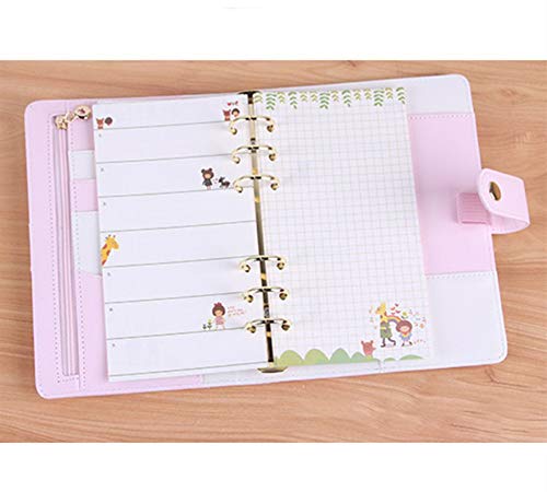 40 Seiten A5 / A6 Blätter 6 Löcher Farbiges Notizbuch Nachfüllpapier für 6 Ringbinder Planer und Notizbuch Organizer von SEIWEI