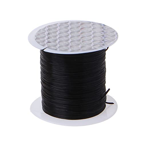 SEIWEI Elastische Schnur, 50 m, 0,6 mm Kristallschnur, Stretchschnur für DIY-Schmuckherstellung, Halskette, Armband, Perlenfaden (Schwarz) von SEIWEI