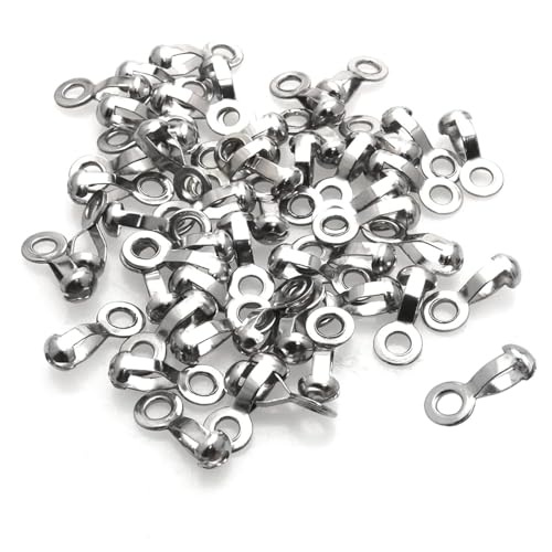 SEIWEI 100 Stück Kugelketten-Zugschlaufenverbinder, Edelstahl-Hängekorb-Schnalle, Schmuck-Crimp-Gliederverschluss für DIY-Bastelprojekte(4,5 mm) von SEIWEI