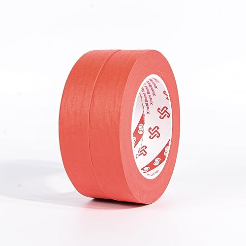 SEIWEI Kreppband Malerkrepp 2 Stück 50 m Farbiges Abdeckband Abklebeband Klebeband Dekobänder für Kunst, Handwerk, Malerarbeiten, Renovieren und Dekoration [Rot, 20mm] von SEIWEI