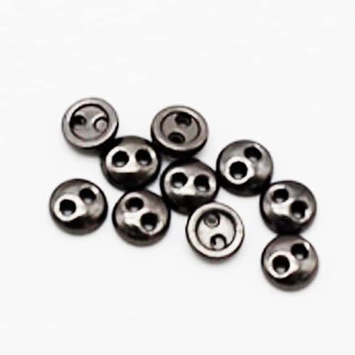 50 Stück 3 mm 4 mm 5 mm Mini-Knöpfe aus Metall, gemischte Farben, runde Brotknöpfe, Puppenknöpfe für 1/12 1/6 DIY- Nähpuppenkleidung von SELCOA