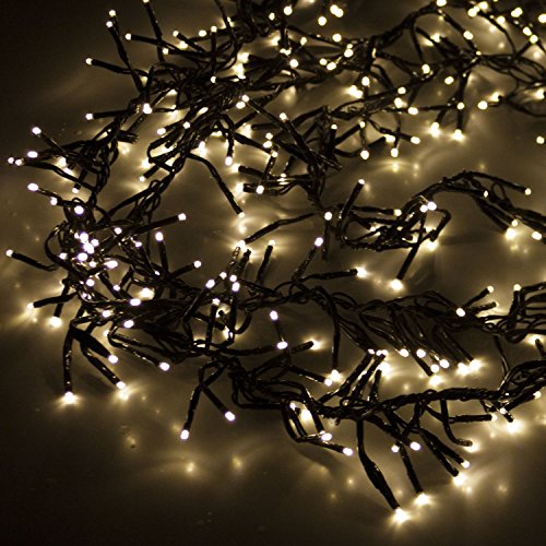 PERAGASHOP 1152 LED Cluster Lichterkette 8,4m extra Warmweiß mit 8 Lichteffekten Innen und Aussen von SELF IMPORT AGENCIES