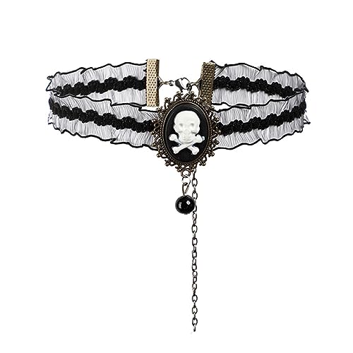 SELiLe Totenkopf-Stirnband, Tag der Toten, Gothic-Stil, Cosplay-Kostüm, Kopfschmuck für Damen und Herren, Halloween-Party, Haarschmuck, Halloween-Kostüm-Zubehör von SELiLe