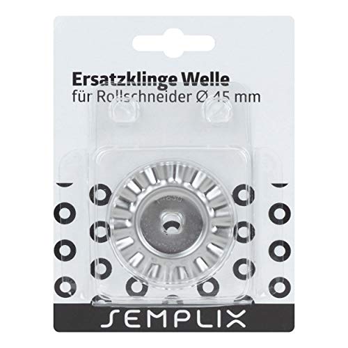 SEMPLIX Ersatzklinge Rollschneider Wellen 45mm: Zum Nähen, Handarbeiten, Basteln | für Stoffe, Filz, Leder, Papier, Foto von SEMPLIX