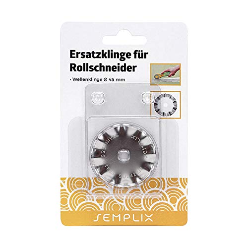 SEMPLIX Ersatzklinge Rollschneider Wellen 45mm: Zum Nähen, Handarbeiten, Basteln | für Stoffe, Filz, Leder, Papier, Fotos von SEMPLIX