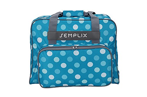 SEMPLIX Nähmaschinentasche Polka Dots 45x34x24 | stabile Transport und Aufbewahrungs Tasche in vielen frischen Farben, für alle gängigen Haushaltsnähmaschinen von SEMPLIX