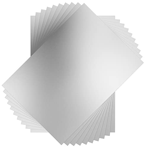 SENENQU 100 Stück A4 Silber Spiegelkarton, 250 g/m² Metallic-Papier, Bastelkarton, 29 x 21 cm, einseitig glänzend, für DIY-Kunsthandwerksprojekte, Kartenherstellung, Scrapbooking von SENENQU