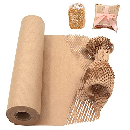 SENENQU WabenpapierVerpackung 50M x 40CM, Dämpfungsfolie für Umzüge, umweltfreundliches Kraftpapier, Verpackungsmaterial Füllmaterial für Geschenk, zerbrechliche Geschenke, als Polsterpapier von SENENQU