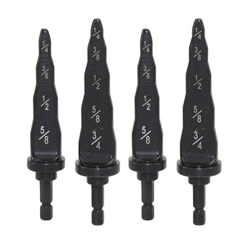 4 Stück Swaging Spin Tool Drill Bit, Klimaanlage Kupfer Rohr Expander, Swaging Tool Klimaanlage Kupfer Rohr Expander, Größen 3/4 Zoll, 5/8 Zoll, 1/2 Zoll, 3/8 Zoll und 1/4 Zoll von SENRISE