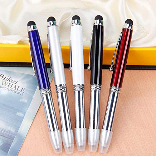 LED-Kugelschreiber, Taschenlampein Stiftform, 3-in-1 Stift/Eingabestift/LED-Licht, LED-Tintenlampen mit Nachfüllung und Batterien für Schreiben nachts (1 Pack), rot von SENRISE