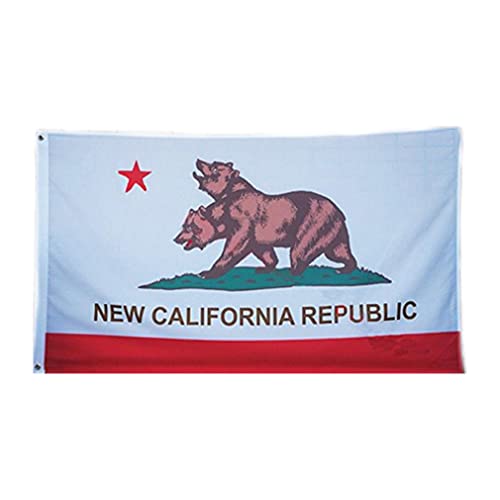 SENRN 1Pc New California Republic Flag 3X5Ft Banner for Bar Party Office Decoration Polyester Canvas Head with Metal Grommet Double-Headed Bear Flag von SENRN