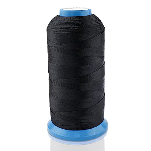 Tight Strong Black Bonded Nylon Sewing Thread for Outdoor, Leather Seats, Bags, Shoes, Canvas, Upholstery and Sewing Machine Hand Stitching (Black) von SENRN