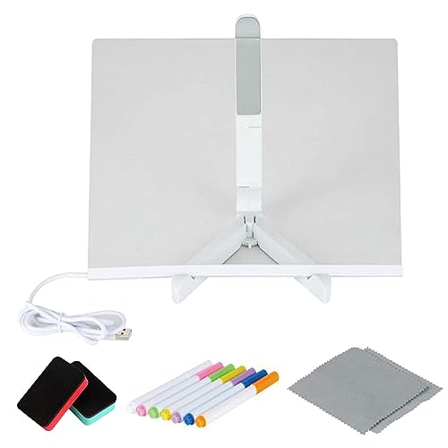 Acryl-Planungstafel,LED-Zeichentisch mit Licht,Tägliche Memoboard für Studium, Arbeit und persönliche Kreativität - Trockenlöschbare Acryltafel von SENZZ