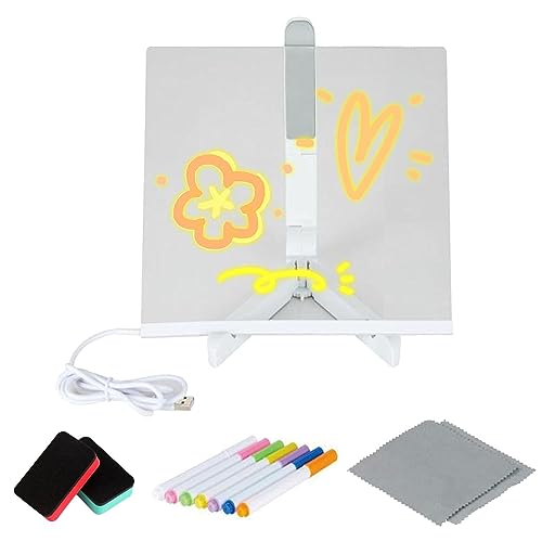 Acryl-Planungstafel,LED-Zeichentisch mit Licht,Tägliche Memoboard für Studium, Arbeit und persönliche Kreativität - Trockenlöschbare Acryltafel von SENZZ