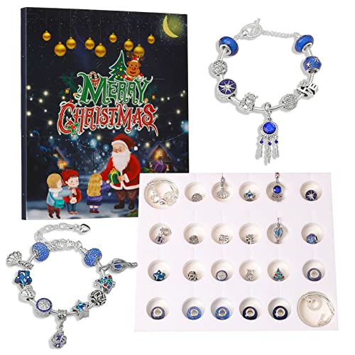 Charm Armbänder selber machen Kit | Adventskalender für Mädchen Kit zur Herstellung von Bettelarmbändern für Kinder | Kalender Halskette Armband Kit von SENZZ