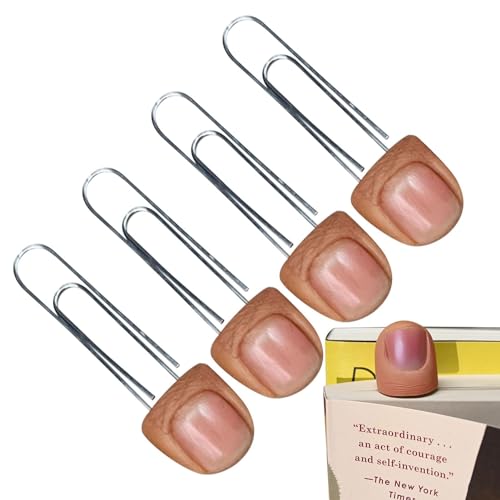 Lesezeichen Fingerklemme Lesezeichenclip Fingerform 4-teiliges Lesezeichen Set mit Büroklammer Realistische Harz-Fingermarke Einzigartiger Seitenteiler für Sie von SENZZ