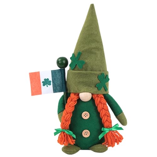 Patrick's Day Gnome Plüschtier, gesichtslose Puppe des St. Patrick's Days, niedliche skandinavische Puppe ohne Gesicht, irischer Kobold grün standable Tomte Elf für Partydekorationen von SENZZ