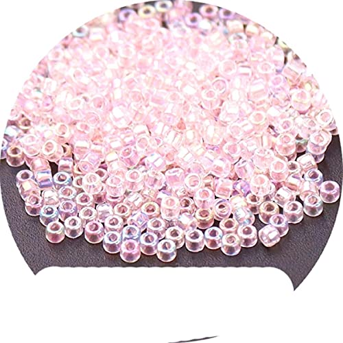 720Pcs/Beutel 2mm Uniform Glas Rocailles AB Transparent Gefärbte Farbe DIY Perlen für Hand Craft Schmuckherstellung Zubehör 10g-GD024 Korea Pink,2mm 720Pcs von SEOLQX