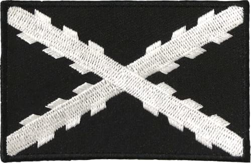 Aufnäher mit Klettverschluss, Schwarz und Weiß, burgunderrote Klinge, Flagge San Andres Kreuz, 8 x 5 cm von SERMILITAR