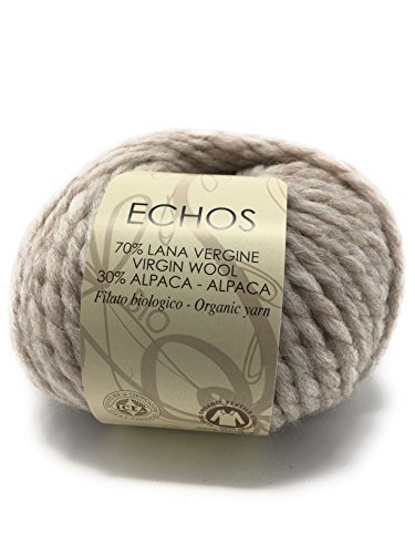 SESIA Echos Garn, 50 g, 50 m, 70 % Bio-Schurwolle, 30 % Alpaka, Nadeln 7-8 (1494oyster) von Sesia