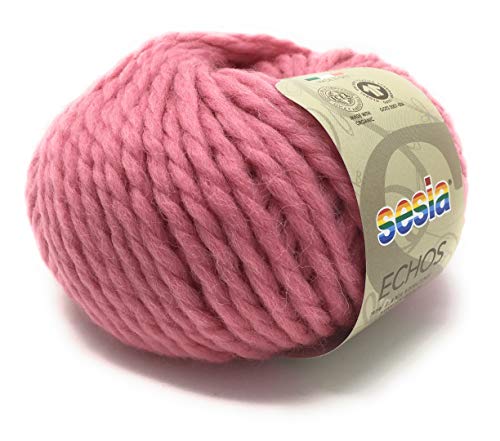 SESIA Echos Garn 50 g 50 m 70 % Bio-Schurwolle 30 % Alpaka Nadeln 7-8 (0616 Rosa) von Sesia