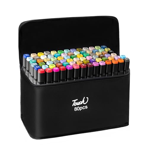 Marker Stifte Set 80 Farben Textmarker Pen Twin Tip Marker Stifte Sketch mit Tragetasche für Malerei Studenten Manga Kunstler Sketch Marker Pens Set Mit Aufbewahrungstasche von SEVICO