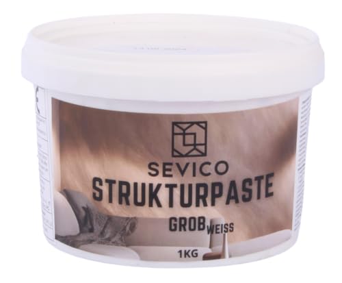 Strukturpaste Weiß 1 kg – Grob Spachtelmasse für Acrylmalerei, kreative Texturen und einzigartige Oberflächen für Künstler Spachtelmasse SEVICO von SEVICO