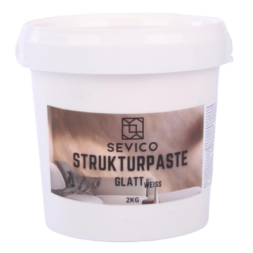 Strukturpaste Weiß 2 kg – Fein Spachtelmasse für Acrylmalerei, kreative Texturen und einzigartige Oberflächen für Künstler Spachtelmasse SEVICO von SEVICO